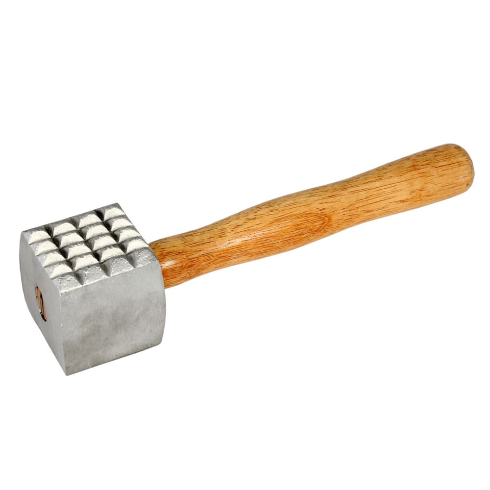 Thunder Group ALMTW001 12" Meat Tenderizer w/ Wood Handle, Aluminum