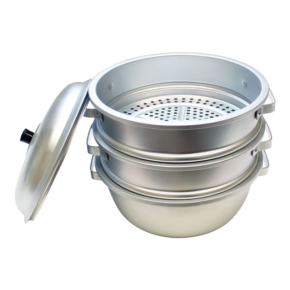 Thunder Group ALST002 11 3/8" Round Chinese Steamer Set, Aluminum
