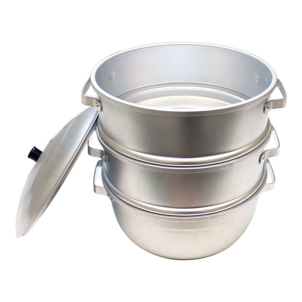 Thunder Group ALST003 11 1/2" Round Chinese Steamer Set, Aluminum
