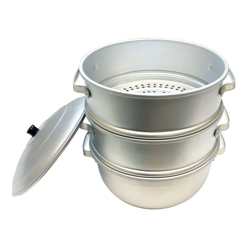 Thunder Group ALST004 11 1/2" Round Chinese Steamer Set, Aluminum