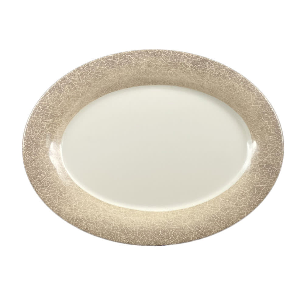 Thunder Group DM209J 9 1/2" x 7 1/4" Oval Jazz Platter - Melamine, Beige
