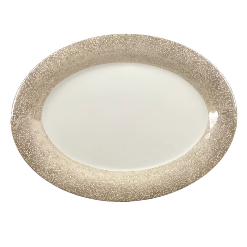 Thunder Group DM212J 12" x 9" Oval Jazz Platter - Melamine, Beige