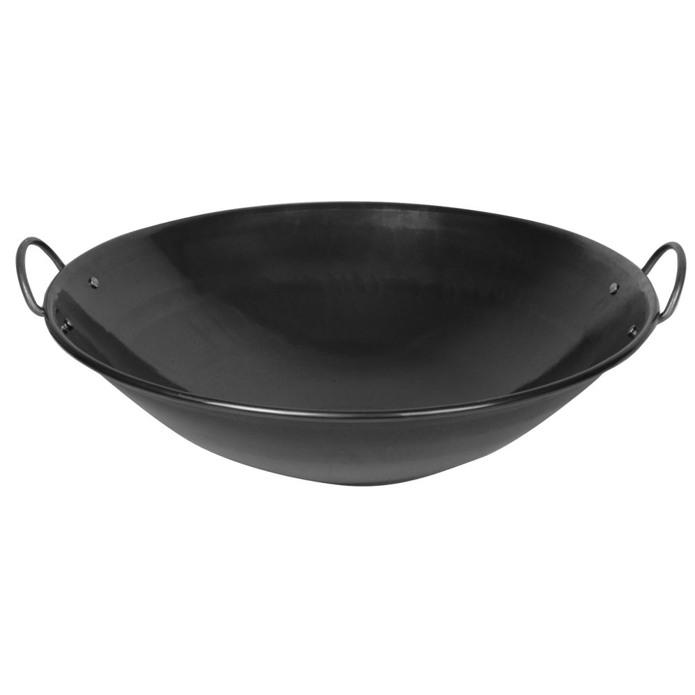 Thunder Group IRWC002 21 1/2" Iron Wok - Riveted Handles