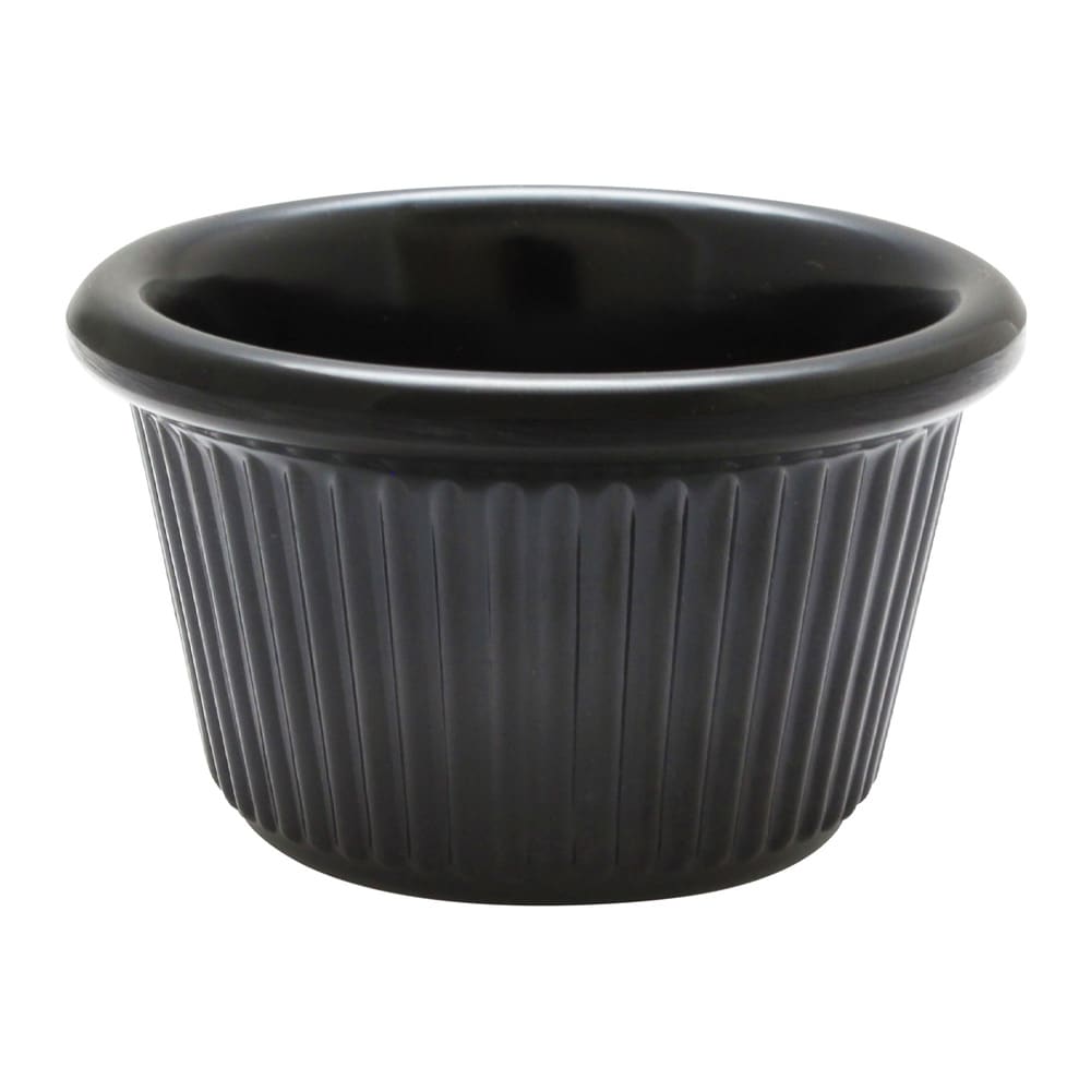 Thunder Group ML507BL1 1 1/2 oz Fluted Melamine Ramekin, Black
