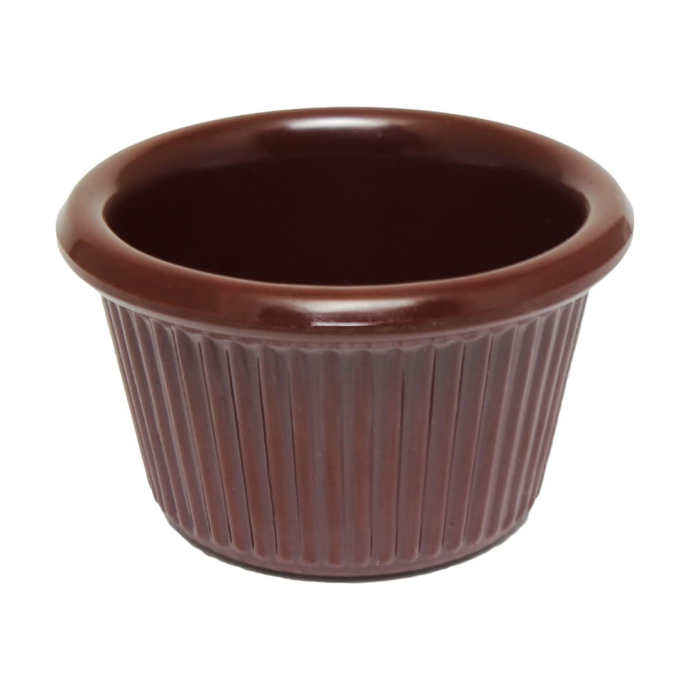 Thunder Group ML507C1 1 1/2 oz Fluted Melamine Ramekin, Chocolate