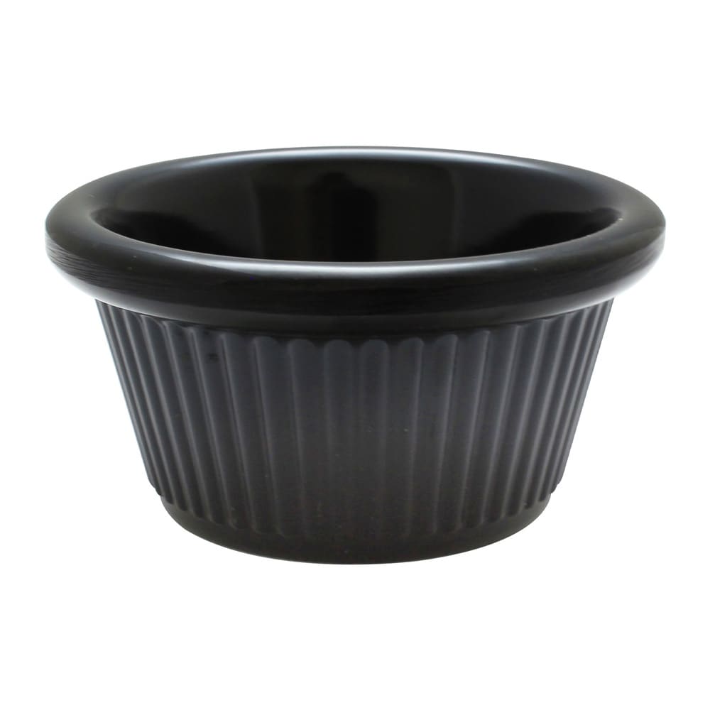 Thunder Group ML509BL1 2 oz Fluted Melamine Ramekin, Black