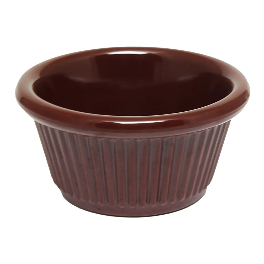 Thunder Group ML509C1 2 oz Fluted Melamine Ramekin, Chocolate