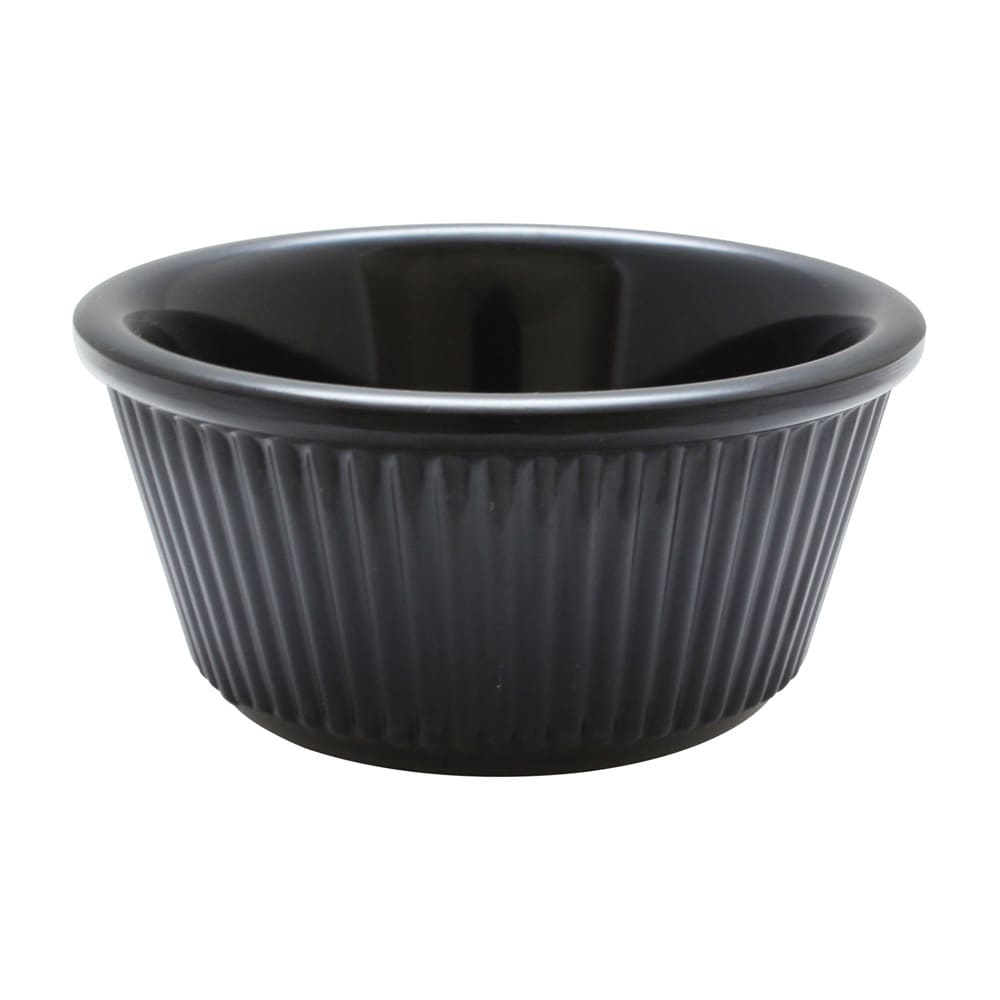 Thunder Group ML531BL1 3 oz Fluted Melamine Ramekin, Black