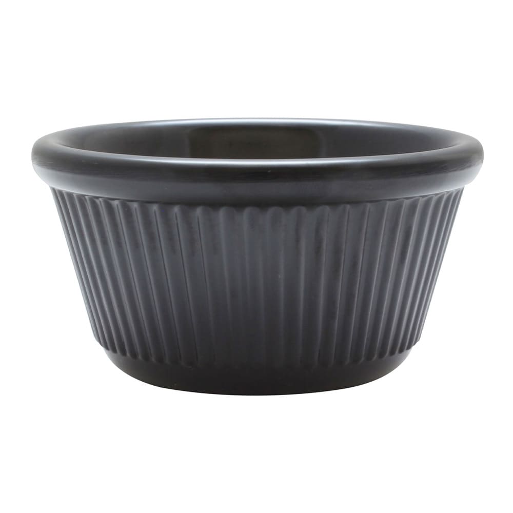 Thunder Group ML532BL1 4 oz Fluted Melamine Ramekin, Black