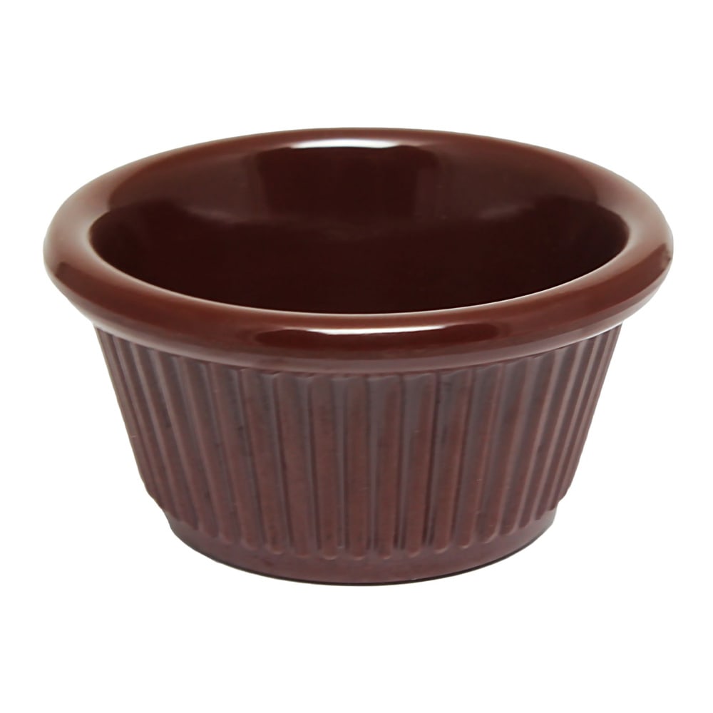 Thunder Group ML532C1 4 oz Fluted Melamine Ramekin, Chocolate