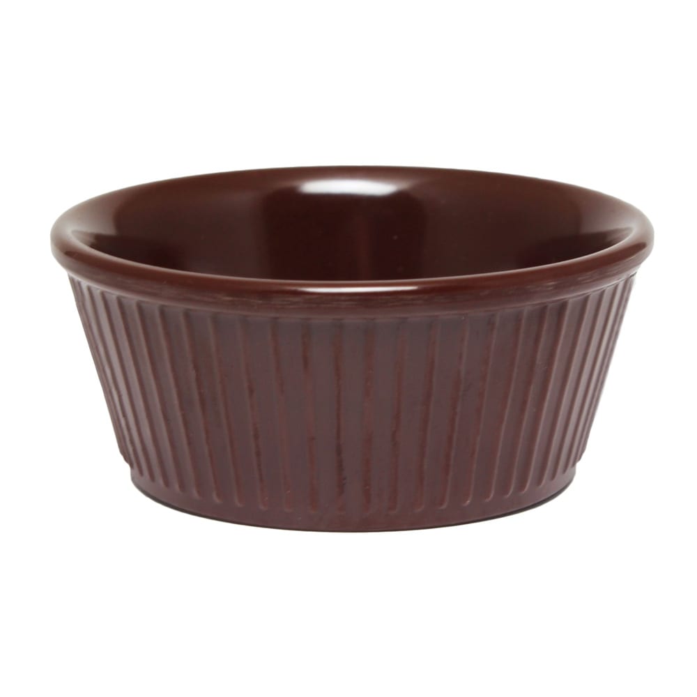 Thunder Group ML533C1 3 1/2 oz Fluted Melamine Ramekin, Chocolate