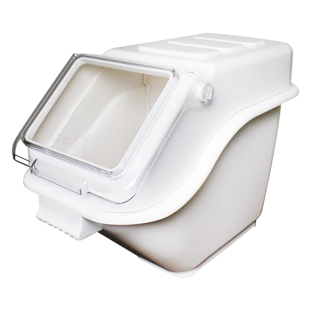 Thunder Group PLIB005S Shelf Ingredient Bin - 5 Gallon Capacity, Clear Lid/White Base