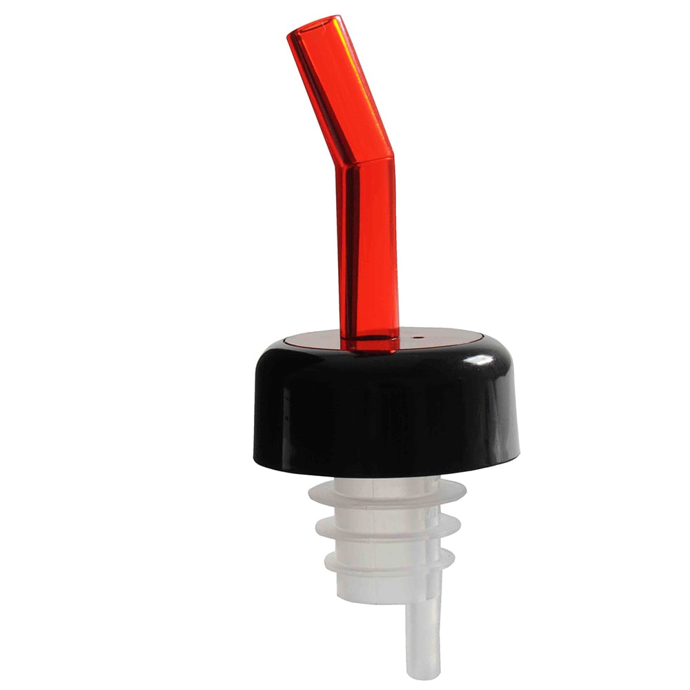 Thunder Group PLPR700RD Free Flow Liquor Pourer w/ Black Collar, Red Spout