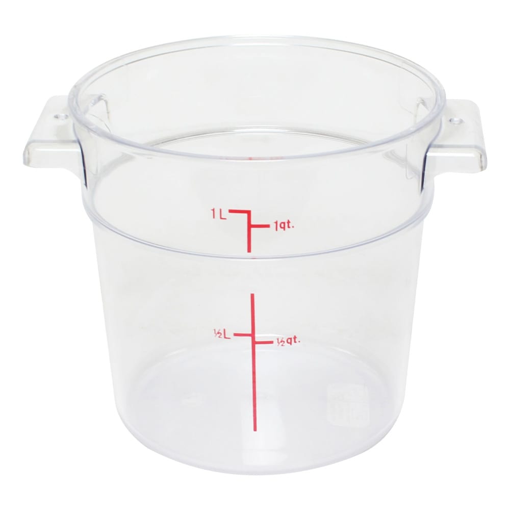Thunder Group PLRFT301PC 1 qt Round Food Storage Container - Polycarbonate, Clear