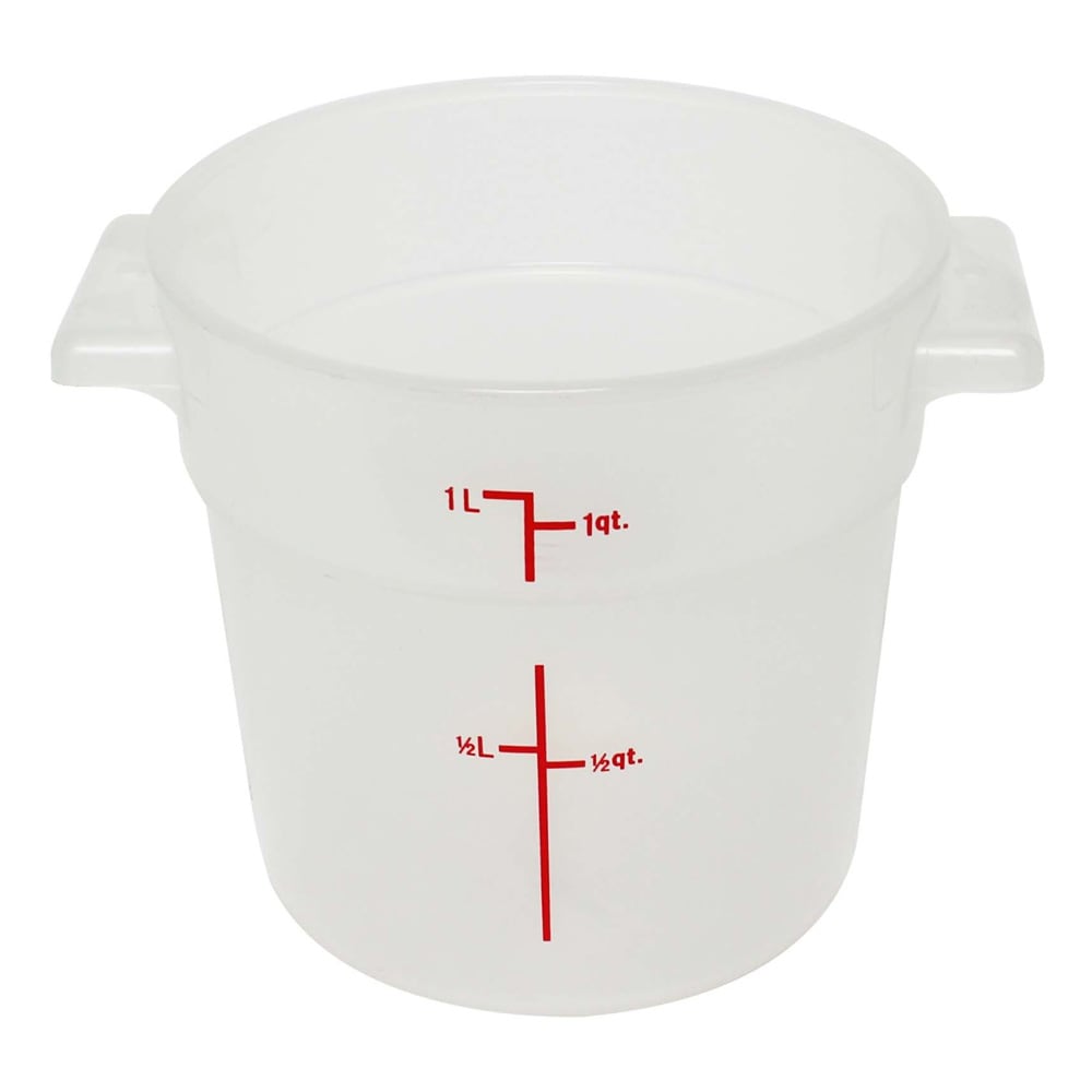 Thunder Group PLRFT301TL 1 qt Round Food Storage Container - Polypropylene, Translucent