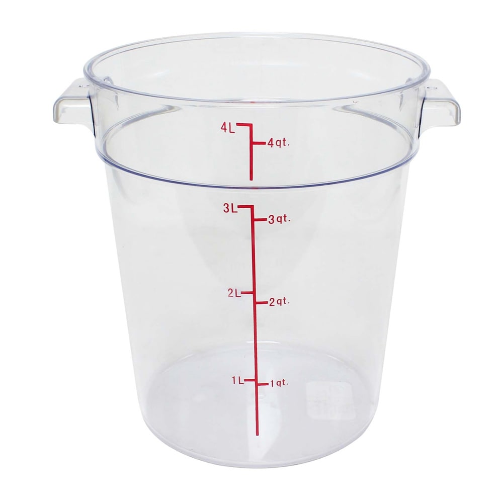 Thunder Group PLRFT304PC 4 qt Round Food Storage Container - Polycarbonate, Clear