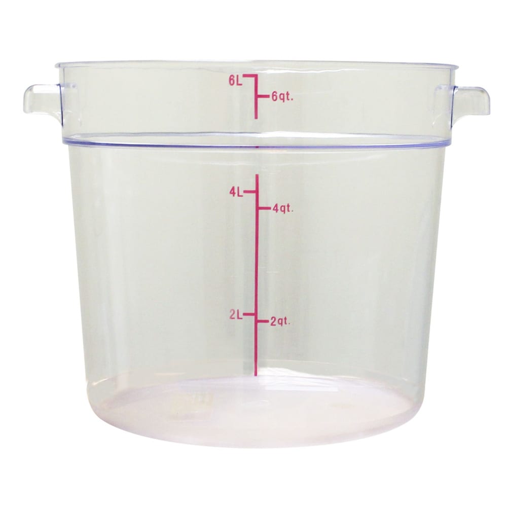 Thunder Group PLRFT306PC 6 qt Round Food Storage Container - Polycarbonate, Clear
