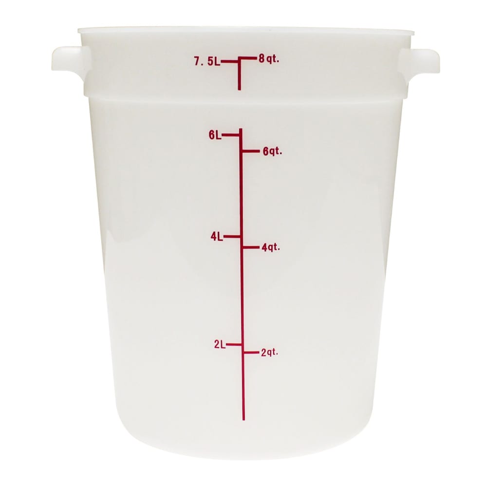 Thunder Group PLRFT308PP 8 qt Round Food Storage Container - Polypropylene, White
