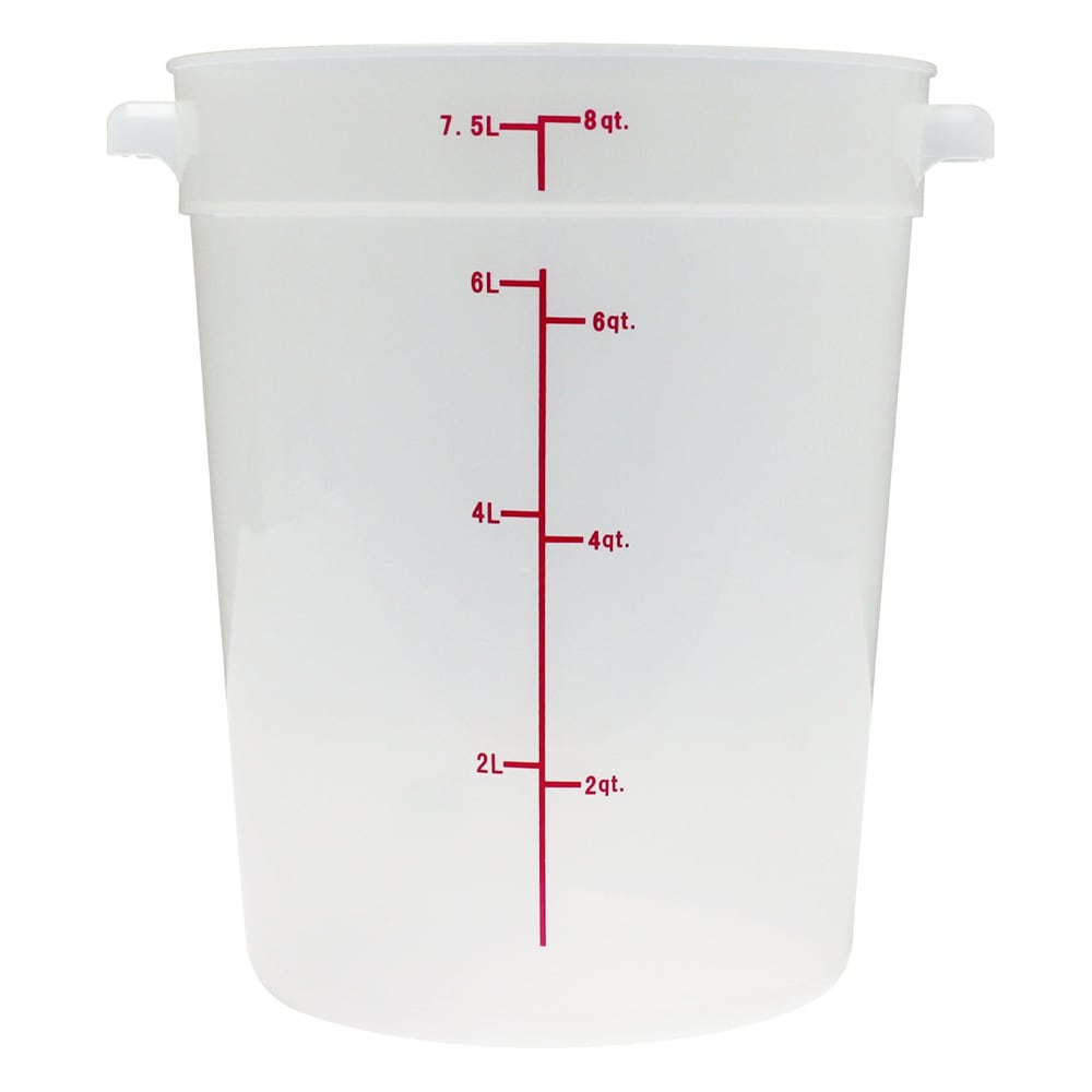 Thunder Group PLRFT308TL 8 qt Round Food Storage Container - Polypropylene, Translucent