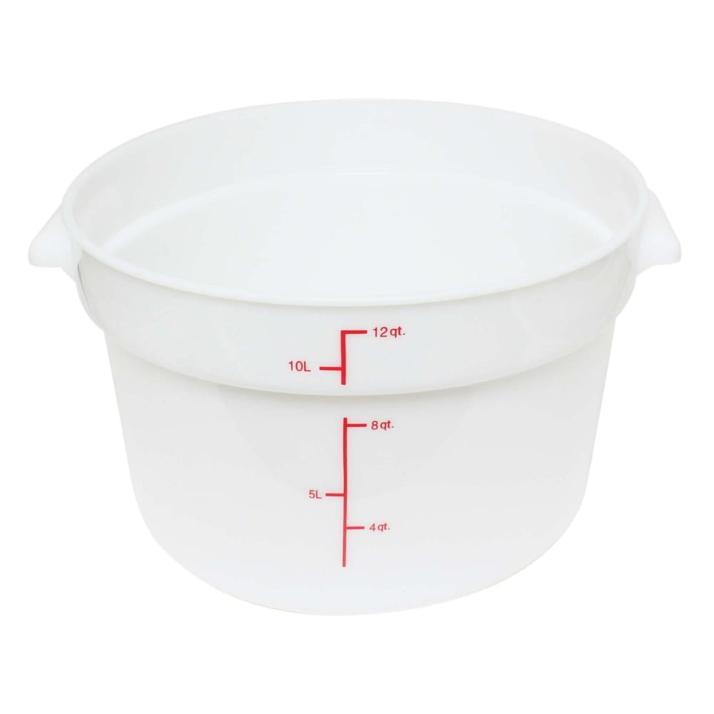 Thunder Group PLRFT312PP 12 qt Round Food Storage Container - Polypropylene, White