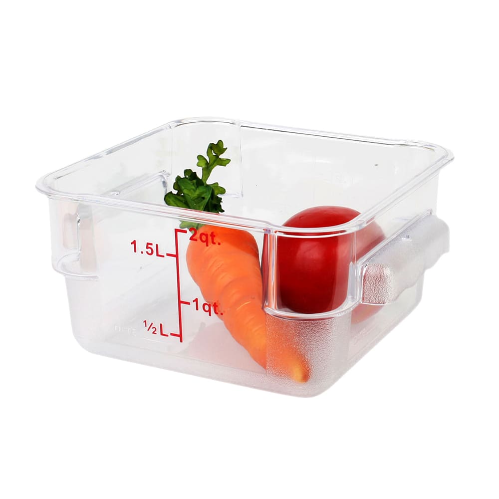 Thunder Group PLSFT002PC 2 qt Square Food Storage Container - Clear