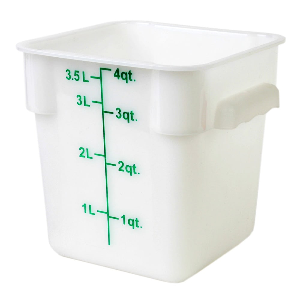Thunder Group PLSFT004PP 4 qt Square Food Storage Container - Polypropylene, White