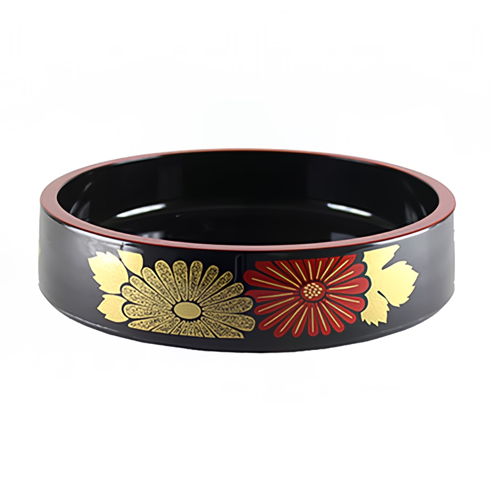 Thunder Group PLSPT0802 8 1/2" Round Sushi Party Tray - Plastic, Black