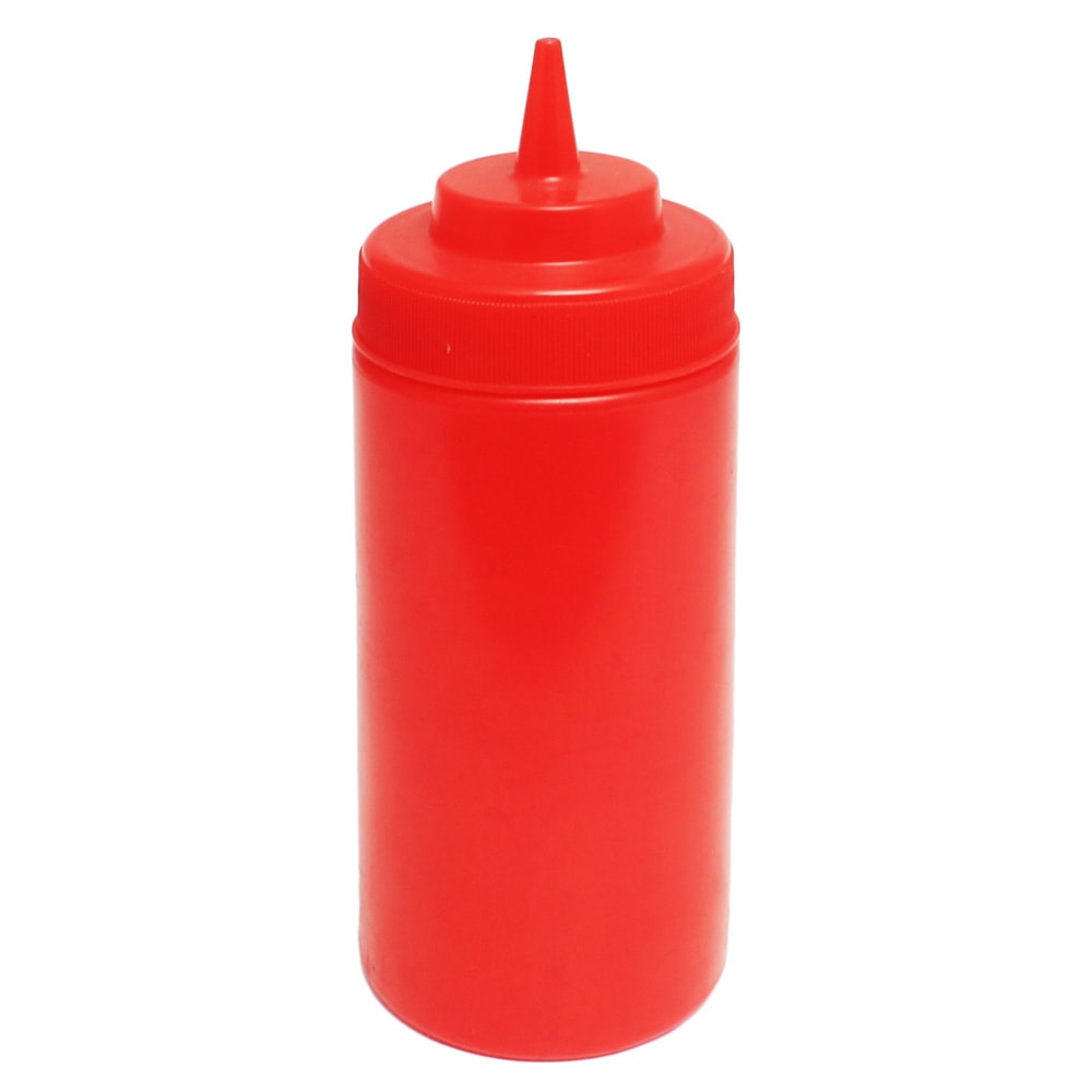 Thunder Group PLTHSB016RW 16 oz Wide Mouth Squeeze Bottle - Plastic, Red