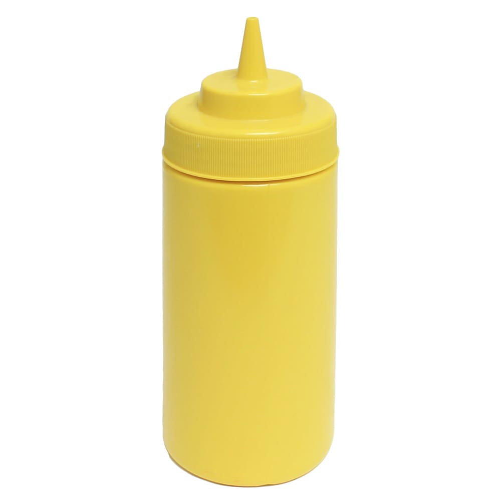 Thunder Group PLTHSB016YW 16 oz Wide Mouth Squeeze Bottle - Plastic, Yellow