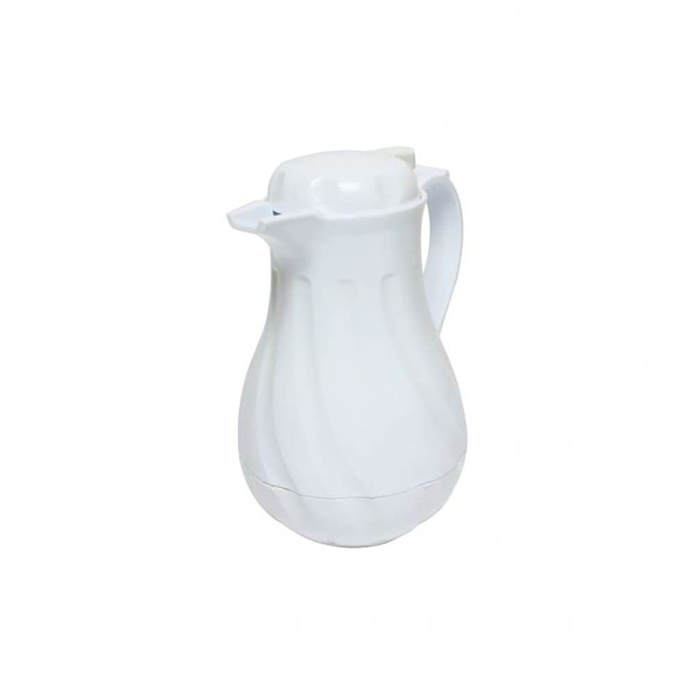 Thunder Group PLWS042WT 42 oz Beverage Server w/ Push Button Lid - Poly, White