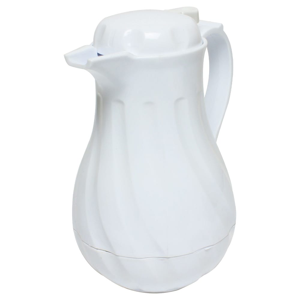 Thunder Group PLWS064WT 64 oz Beverage Server w/ Push Button Lid - Poly, White