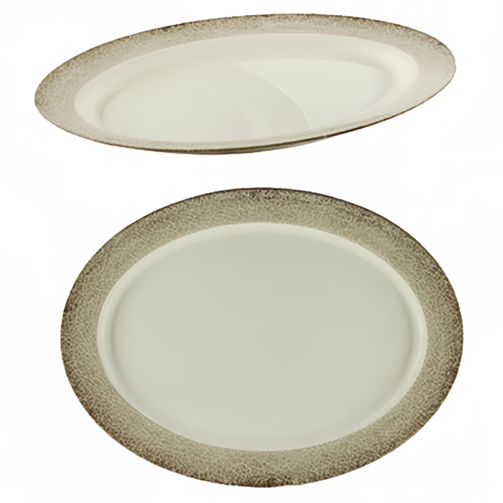 Thunder Group SD2118J 18" x 13 1/2" Oval Jazz Platter - Melamine, Beige