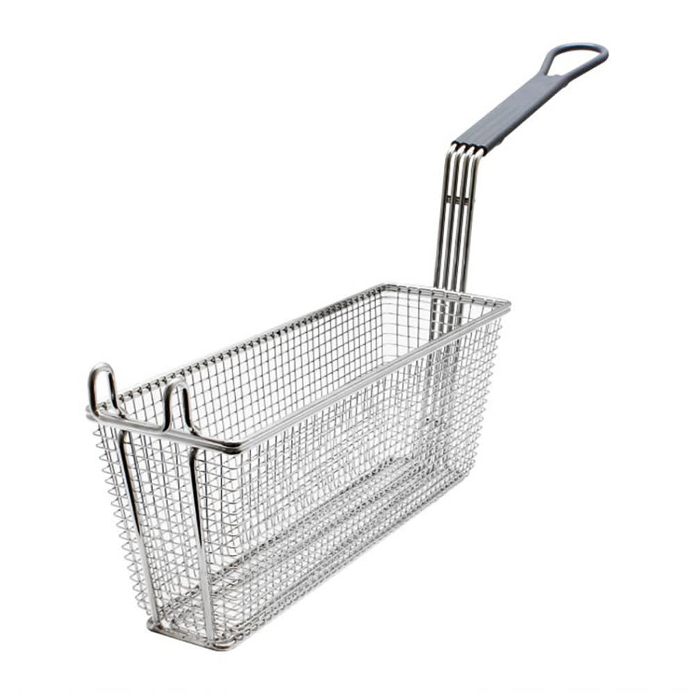 Thunder Group SLFB007 Fryer Basket w/ Coated Handle & Front Hook, 13 3/8" x 4 3/8" x 5 3/4"