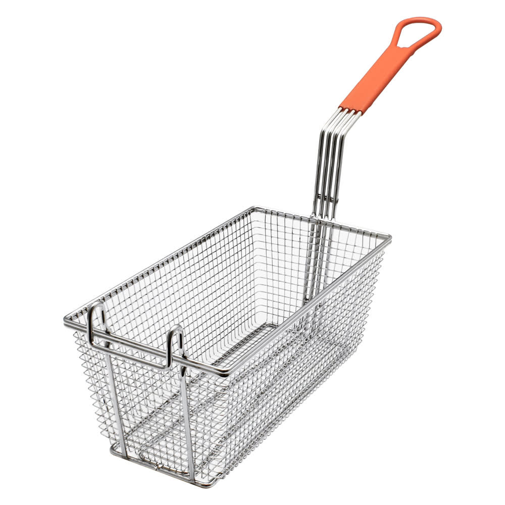 Thunder Group SLFB008 Fryer Basket w/ Coated Handle & Front Hook, 12 1/8" x 6 1/2" x 5 3/8"