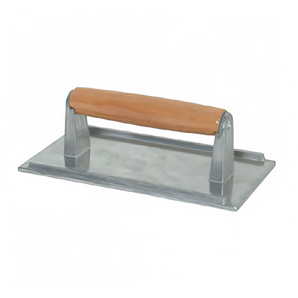 Thunder Group SLKSW008 Steak Weight w/ Wood Handle - 4 1/4" x 8 1/4", Aluminum