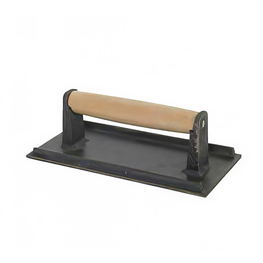 Thunder Group SLKSW095 Steak Weight w/ Wood Handle - 5" x 9", Cast Iron