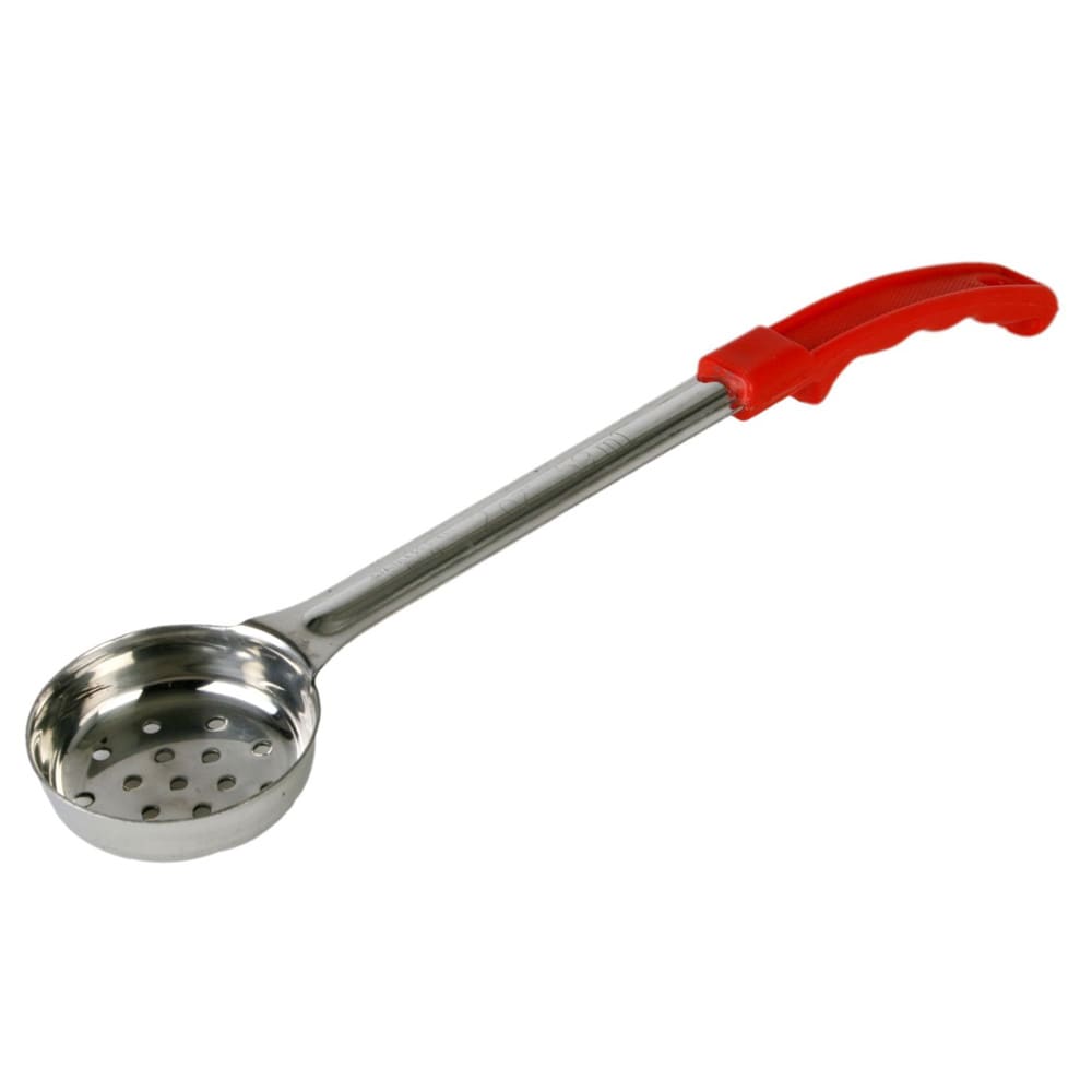 Thunder Group SLLD102PA 2 oz Perforated Portion Spoon w/ Stainless Bowl, Red