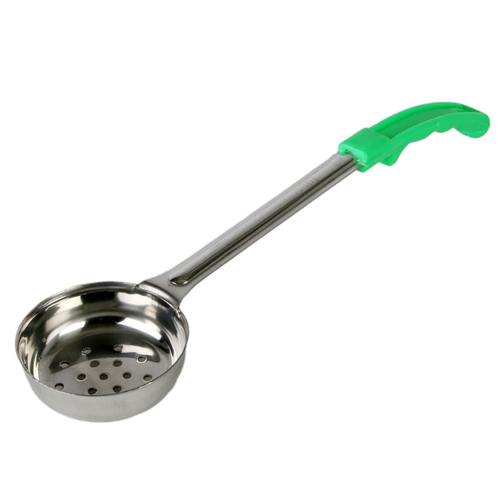 Thunder Group SLLD104PA 4 oz Perforated Portion Spoon w/ Stainless Bowl, Green