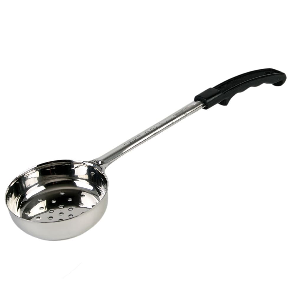 Thunder Group SLLD106PA 6 oz Perforated Portion Spoon w/ Stainless Bowl, Black