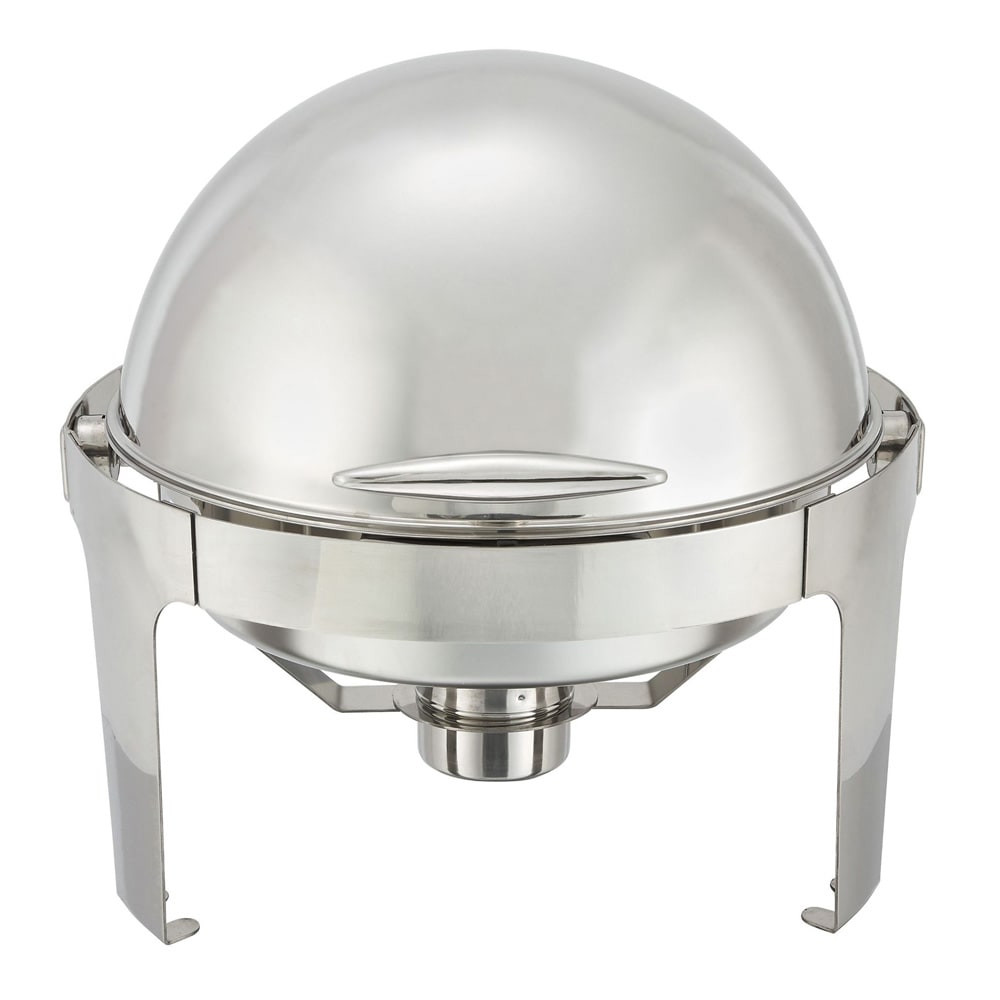 Thunder Group SLRCF0860 Round Chafer w/ Roll Top Lid & Chafing Fuel Heat