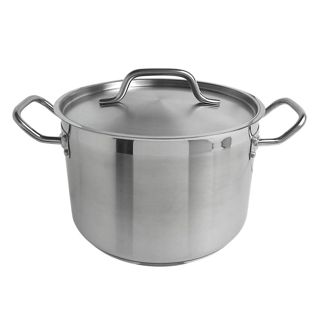 Thunder Group SLSPS4008 8 qt Stainless Steel Stock Pot w/ Cover - Induction Ready