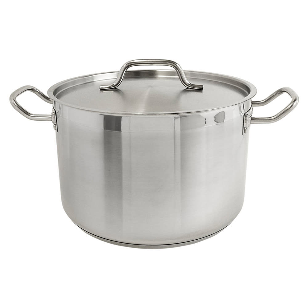 Thunder Group SLSPS4012 12 qt Stainless Steel Stock Pot w/ Cover - Induction Ready