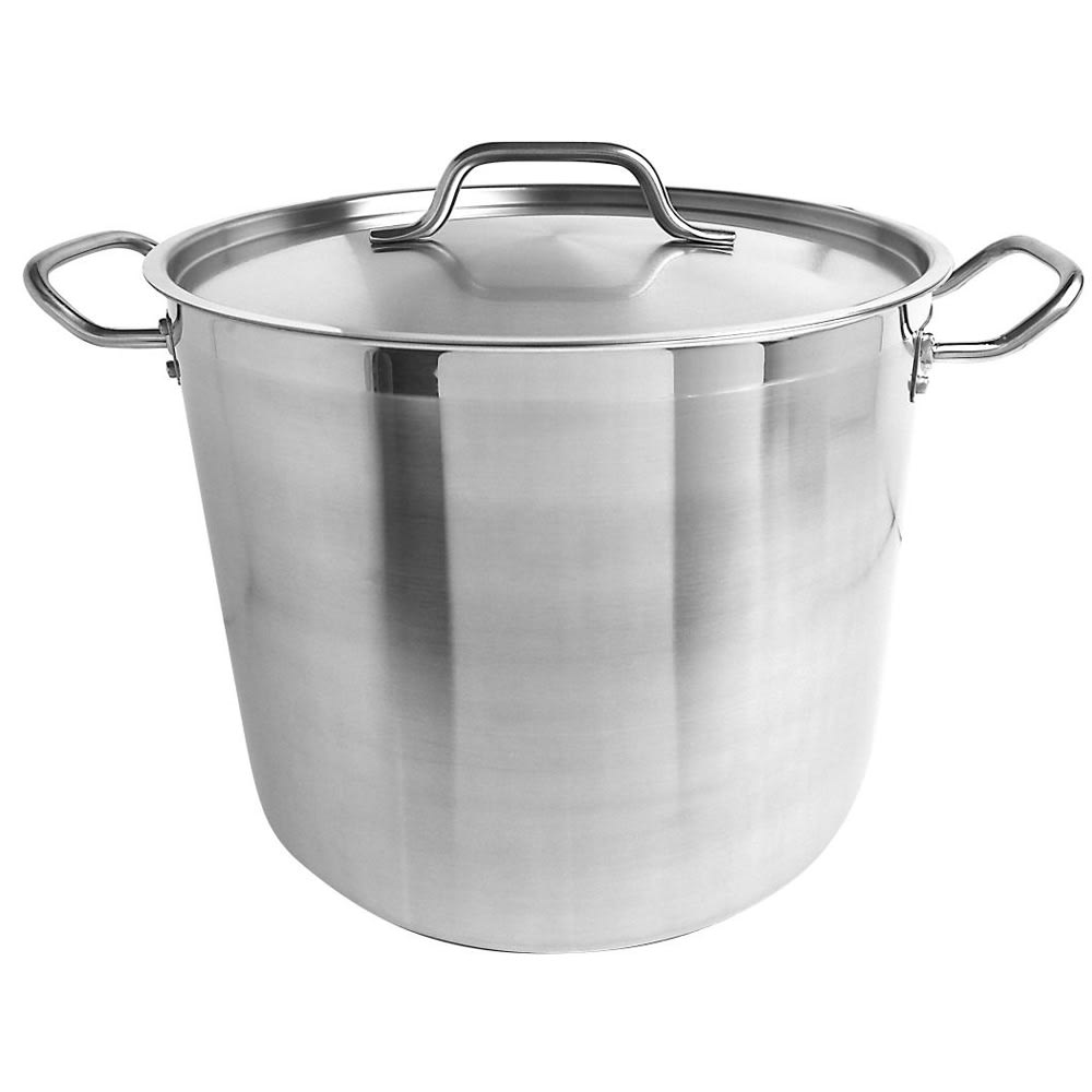 Thunder Group SLSPS4020 20 qt Stainless Steel Stock Pot w/ Cover - Induction Ready