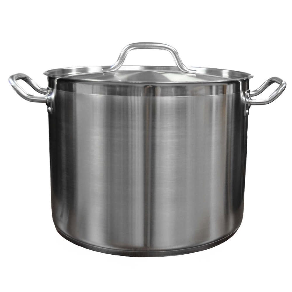Thunder Group SLSPS4024 24 qt Stainless Steel Stock Pot w/ Cover - Induction Ready
