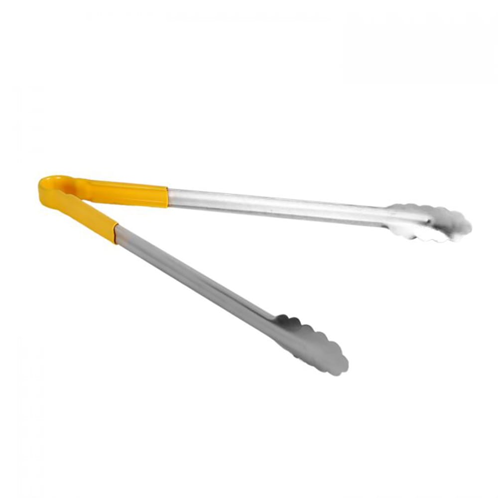 Thunder Group SLTG1600Y 16"L Stainless Utility Tongs, Yellow