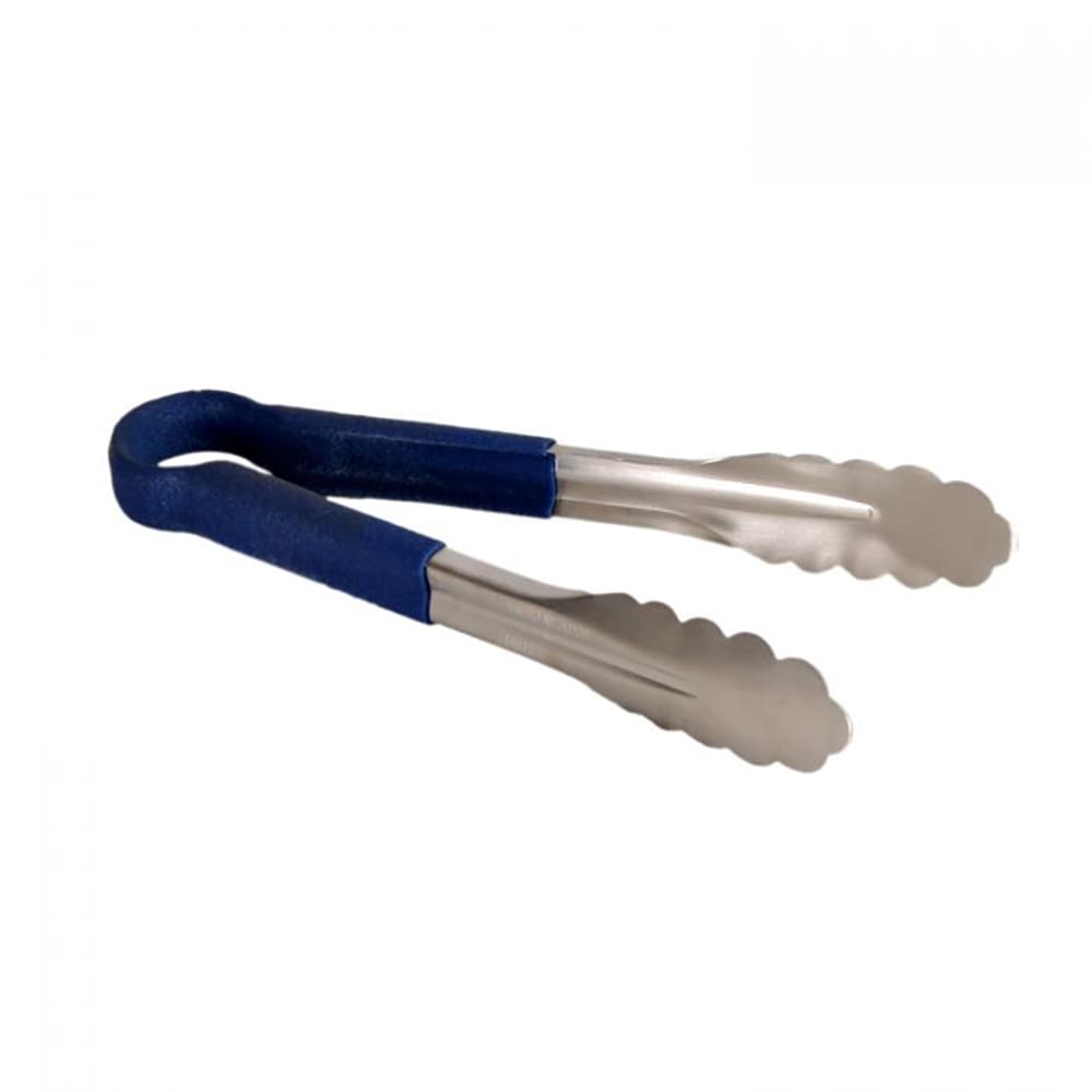 Thunder Group SLTG810B 10"L Stainless Utility Tongs, Blue