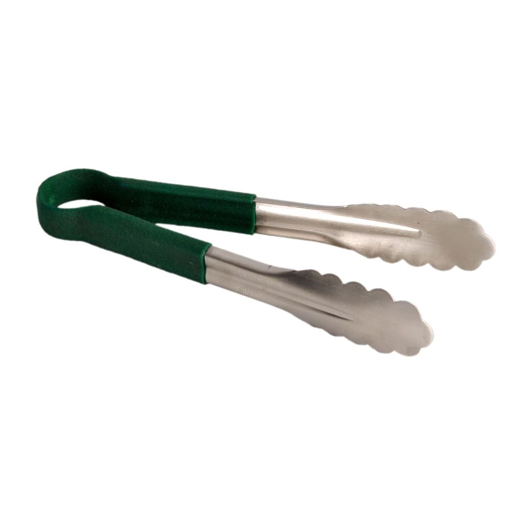 Thunder Group SLTG810G 10"L Stainless Utility Tongs, Green