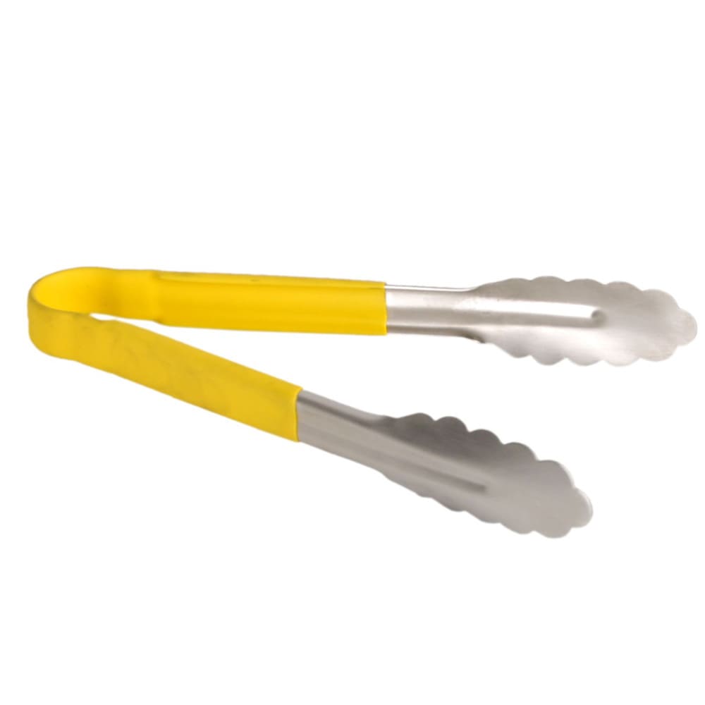 Thunder Group SLTG810Y 10"L Stainless Utility Tongs, Yellow