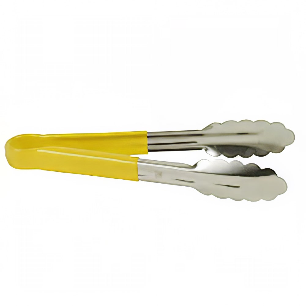 Thunder Group SLTG812Y 12"L Stainless Utility Tongs, Yellow