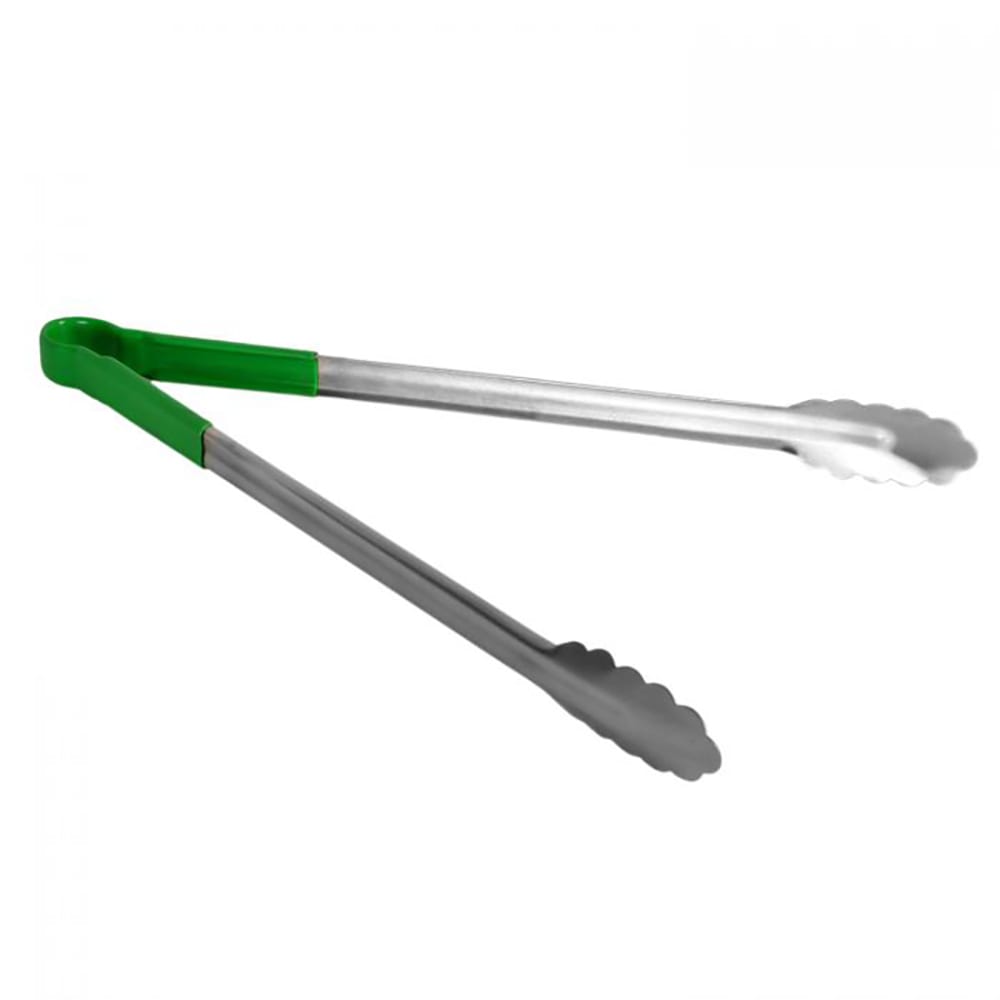 Thunder Group SLTG816G 16"L Stainless Utility Tongs, Green